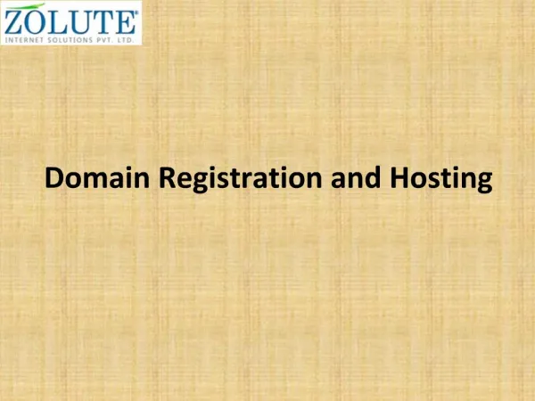 Domain Registration and Hosting