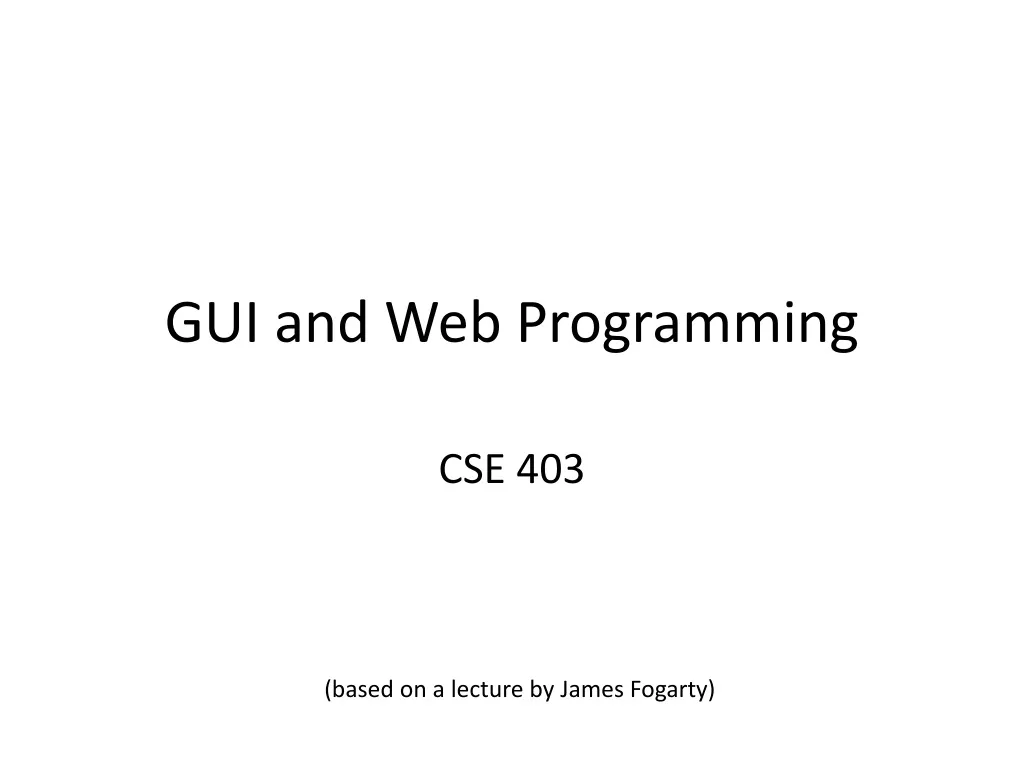 gui and web programming