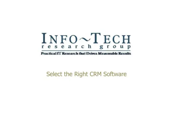 Select the Right CRM Software