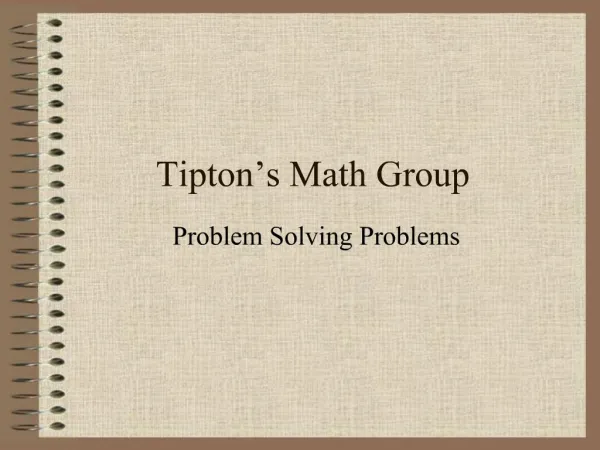 Tipton s Math Group