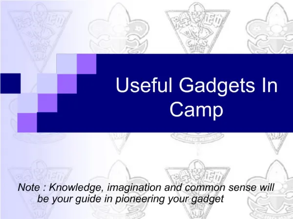 Useful Gadgets In Camp