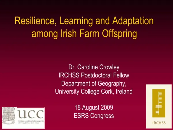 Resilience, Learning and Adaptation among Irish Farm Offspring