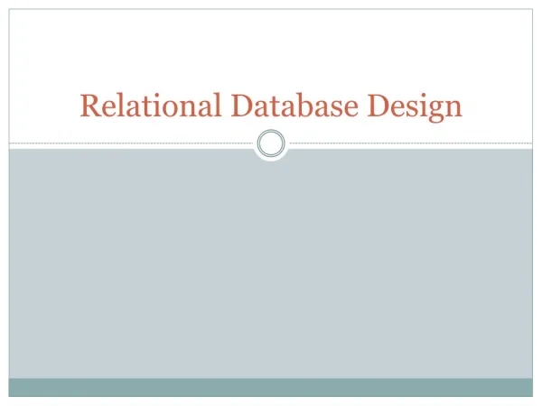 Relational Database Design