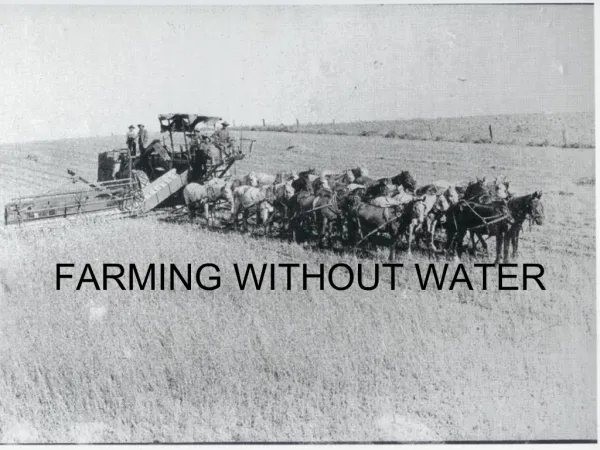 FARMING WITHOUT WATER
