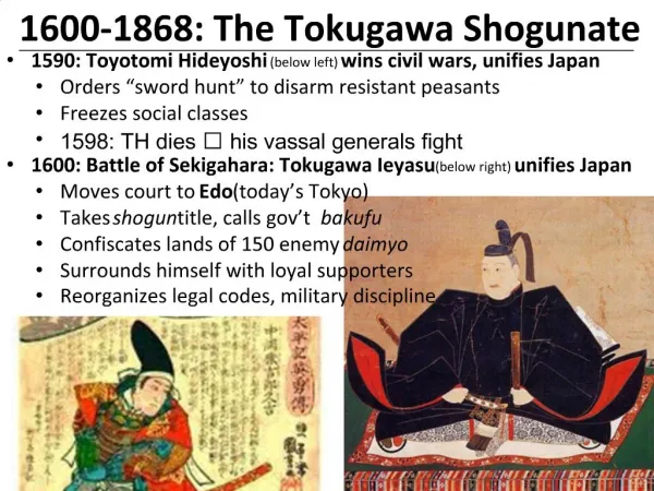 1600-1868: The Tokugawa Shogunate