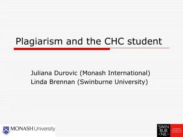 Plagiarism and the CHC student