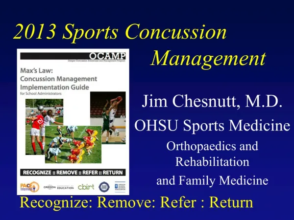 2013 Sports Concussion Management