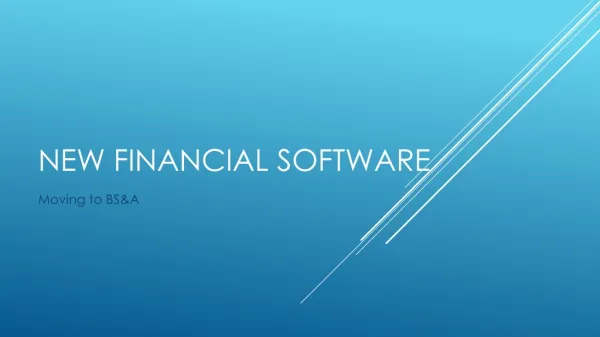 New Financial software