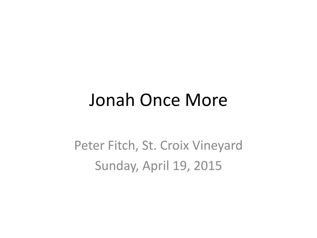 jonah once more