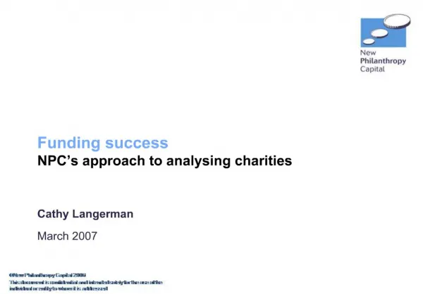 Funding success NPC s approach to analysing charities