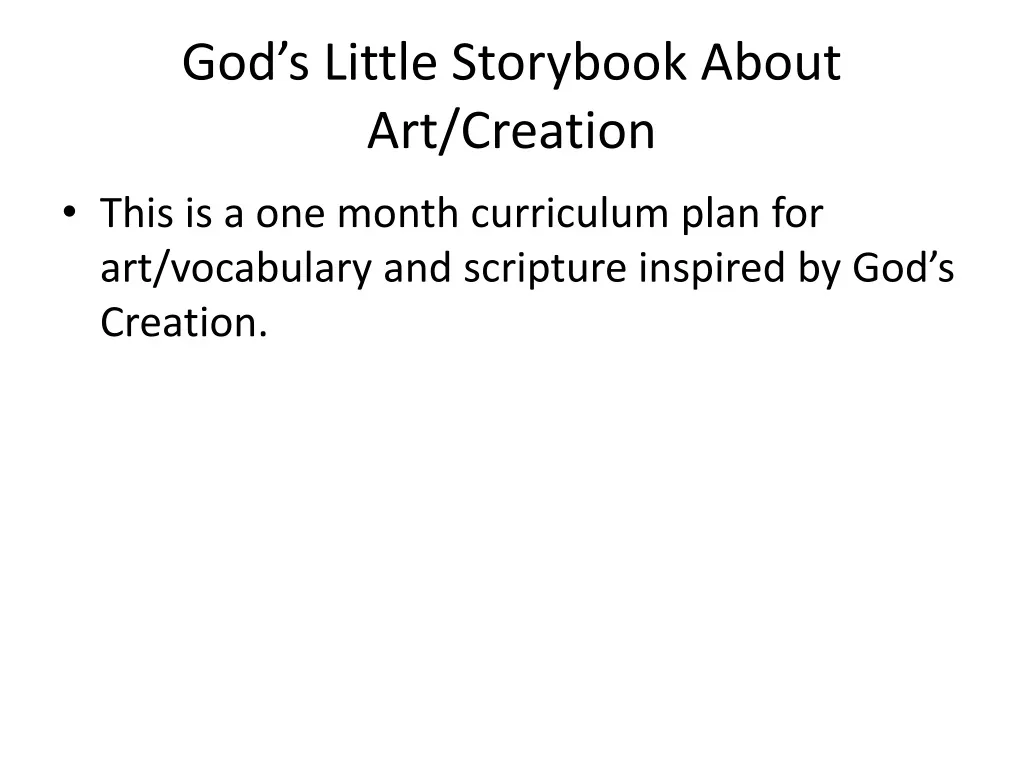 god s little storybook about art creation