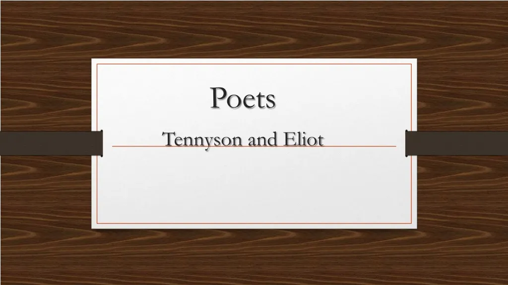 poets tennyson and eliot