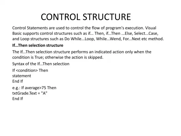 CONTROL STRUCTURE