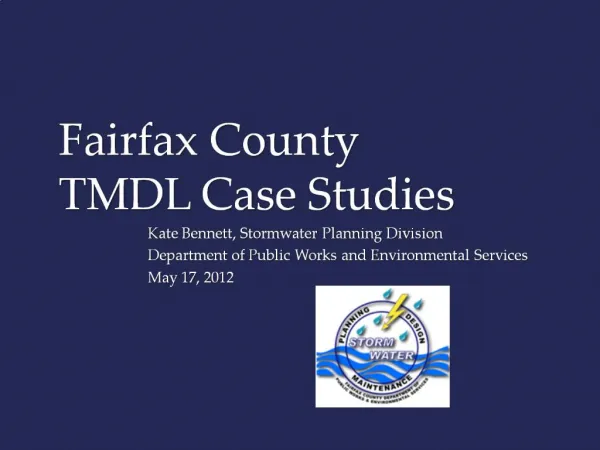 Fairfax County TMDL Case Studies