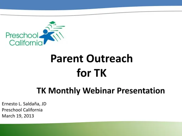 Parent Outreach for TK