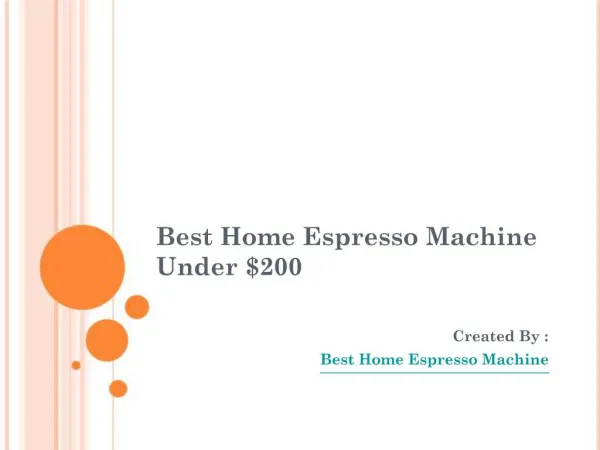 Best Home Espresso Machine Under $200