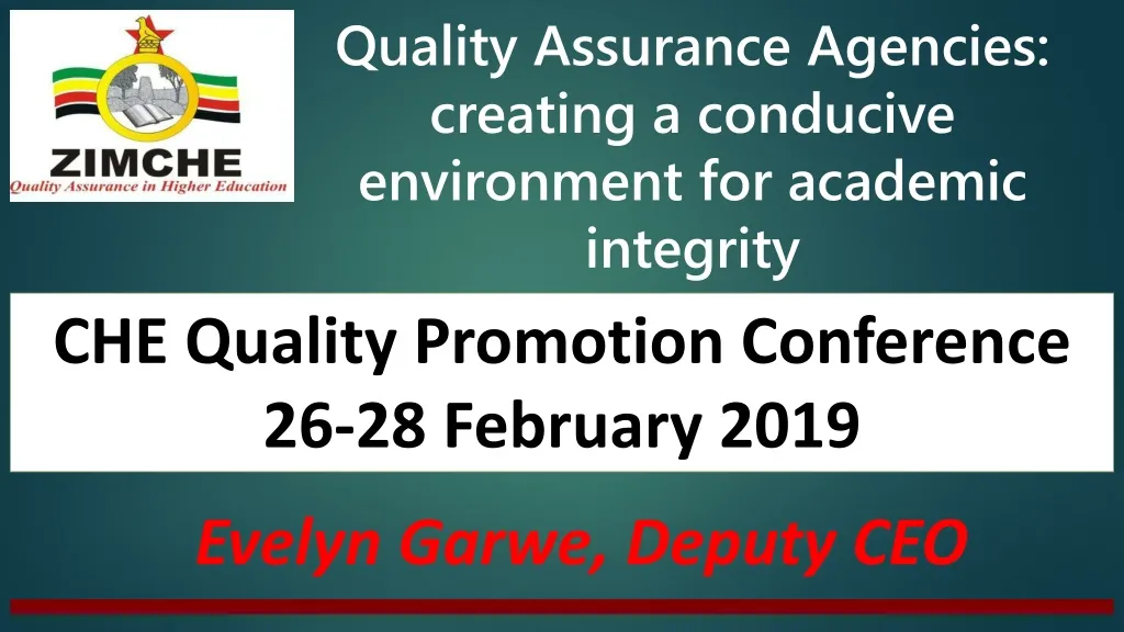 quality assurance agencies creating a conducive