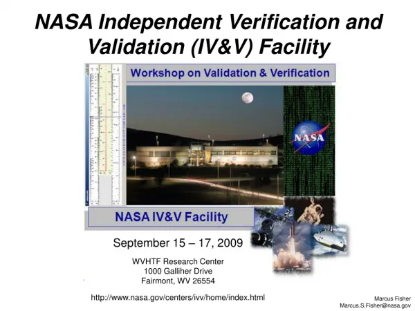 September 15 – 17, 2009 WVHTF Research Center 1000 Galliher Drive Fairmont, WV 26554