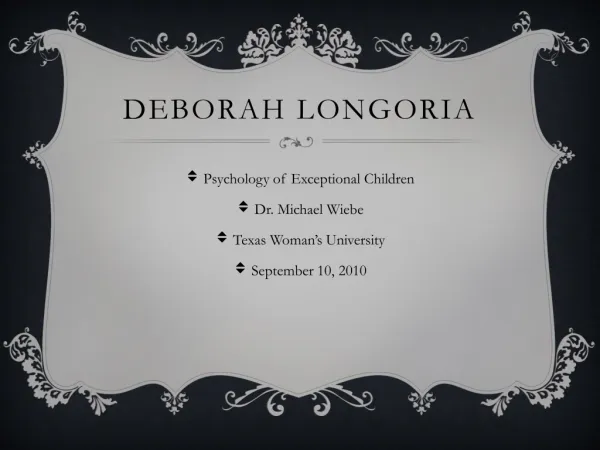 DEBORAH lONGORIA