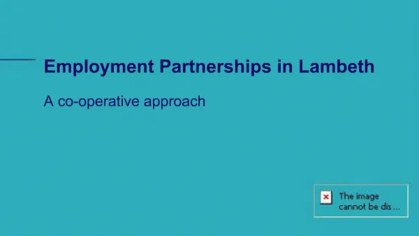 Employment Partnerships in Lambeth