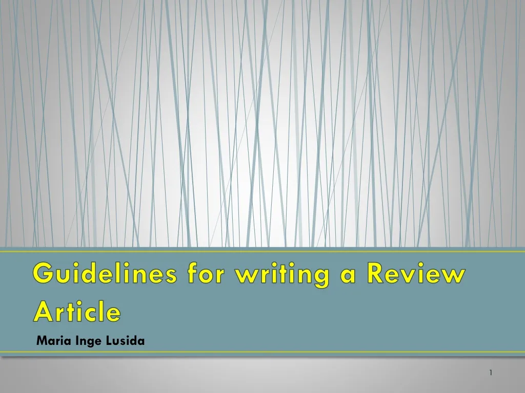 guidelines for writing a review article