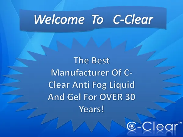 De-Blur With C-Clear Antifog