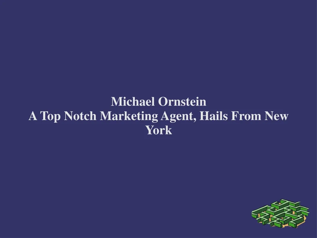 michael ornstein a top notch marketing agent