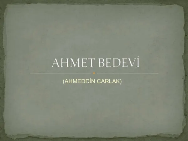 AHMET BEDEVI