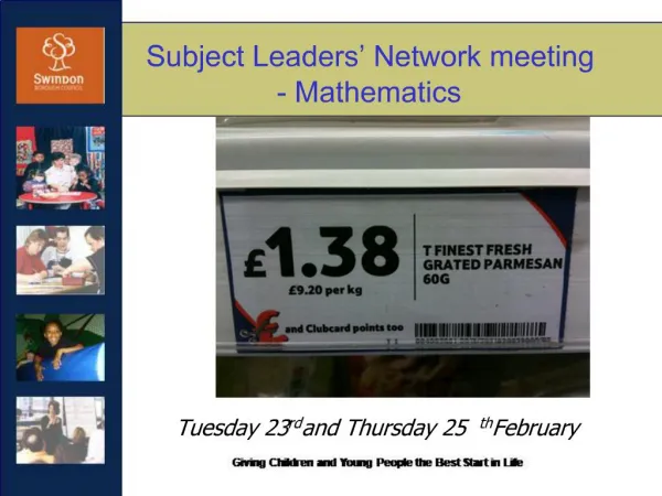 Subject Leaders Network meeting - Mathematics