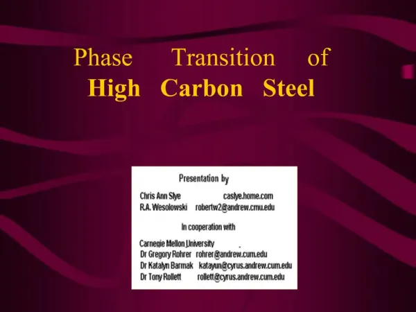 Phase Transition of High Carbon Steel