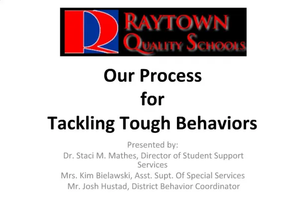Our Process for Tackling Tough Behaviors
