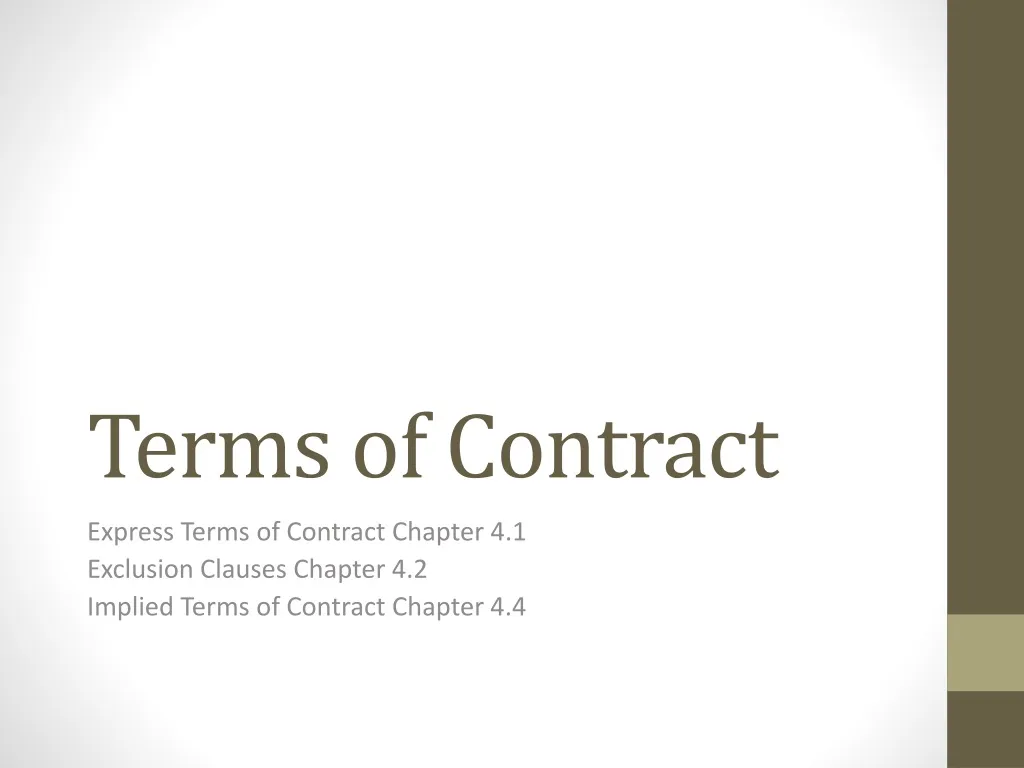 terms of contract