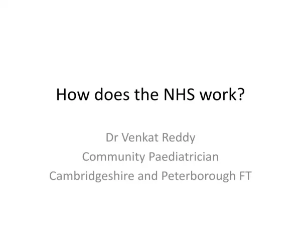 How does the NHS work?