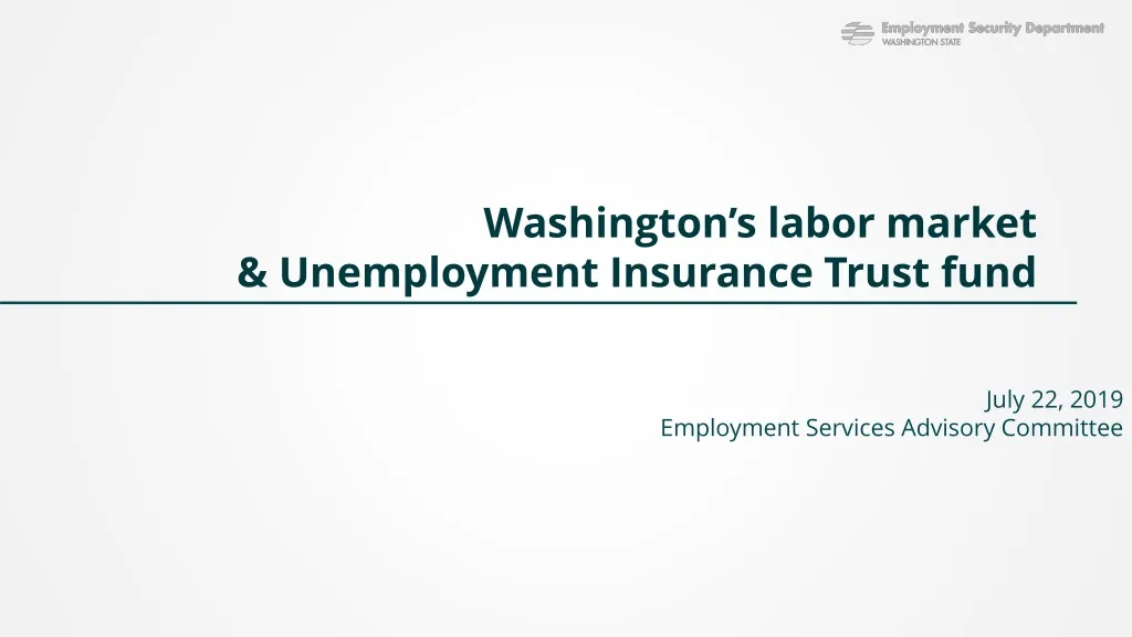 washington s labor market unemployment insurance