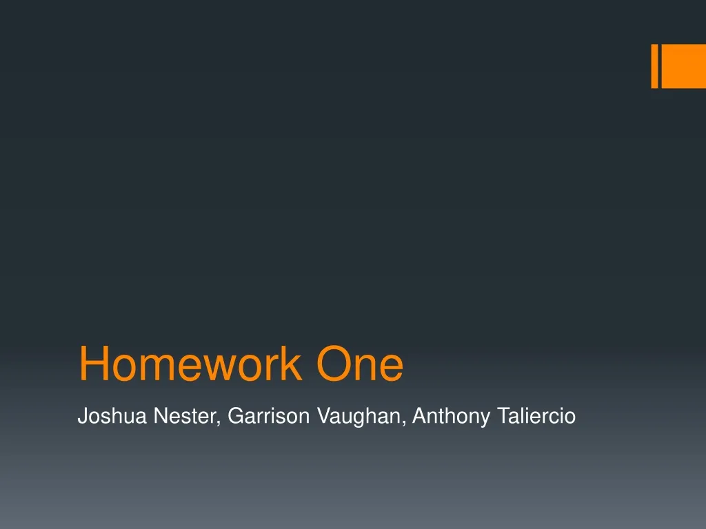 homework one