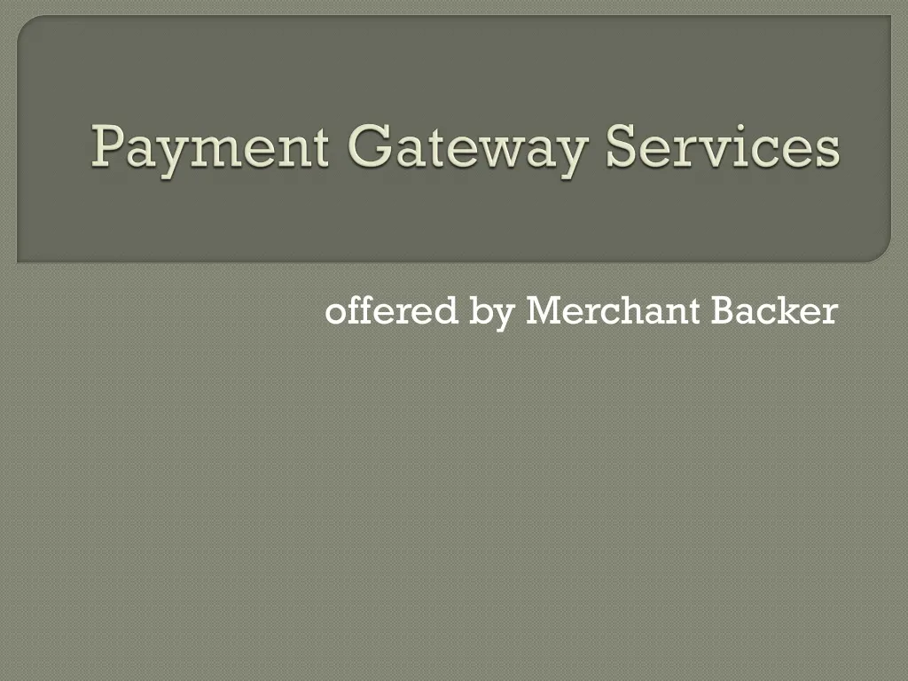 payment gateway services