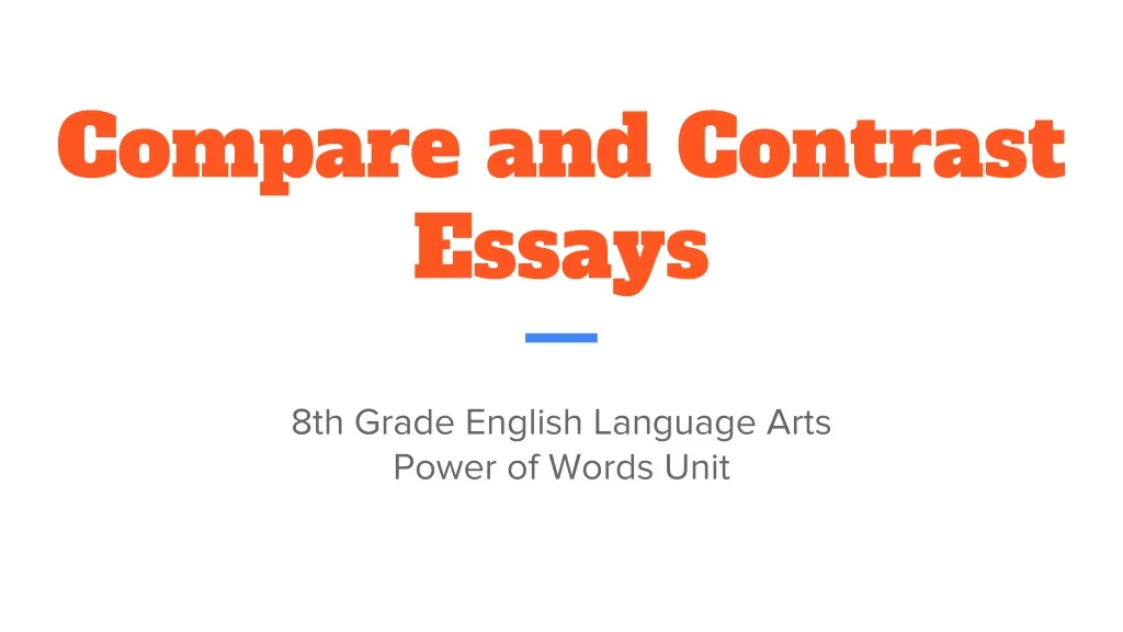 compare and contrast essays
