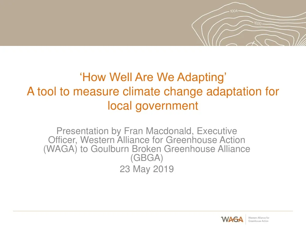 how well are we adapting a tool to measure climate c hange adaptation for local g overnment