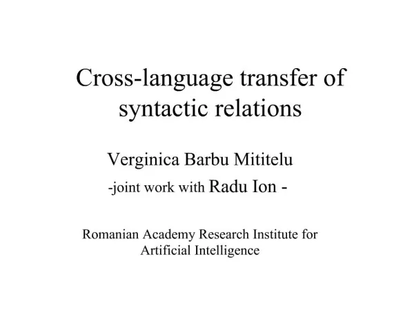 Cross-language transfer of syntactic relations
