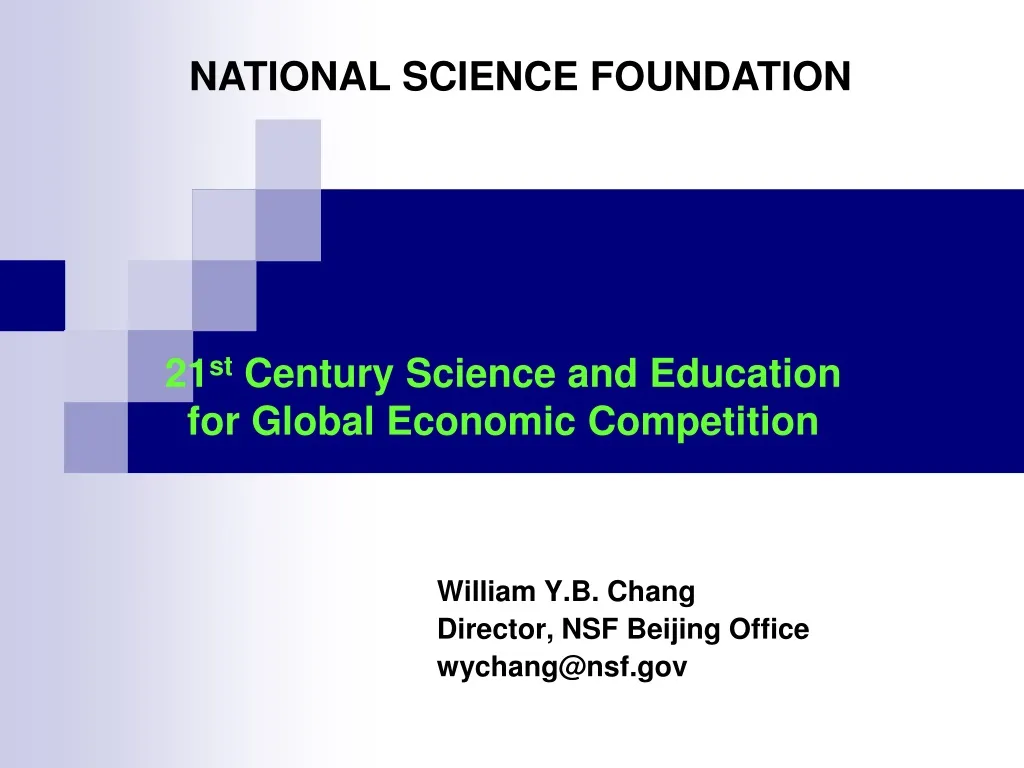 21 st century science and education for global economic competition