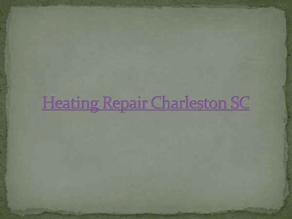 Heating Repair Charleston SC