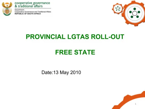 PROVINCIAL LGTAS ROLL-OUT FREE STATE
