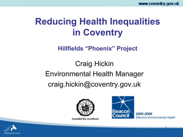 Reducing Health Inequalities in Coventry Hillfields Phoenix Project