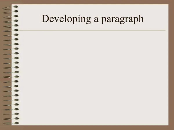Developing a paragraph