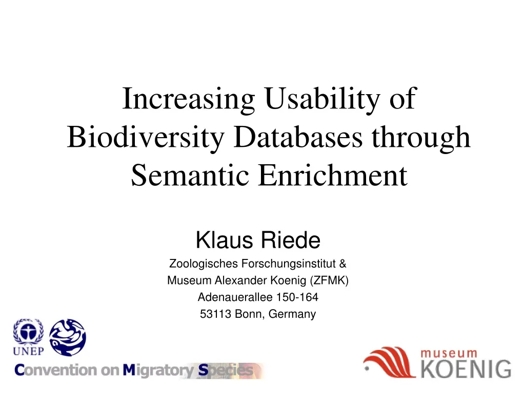 increasing usability of biodiversity databases through semantic enrichment