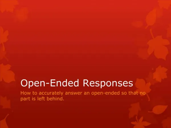 Open-Ended Responses
