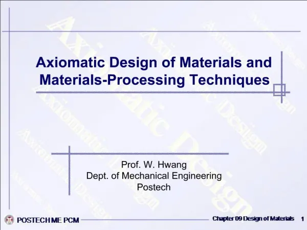 Axiomatic Design of Materials and Materials-Processing Techniques