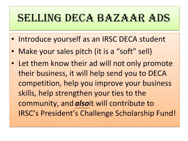 SELLING DECA BAZAAR ADS