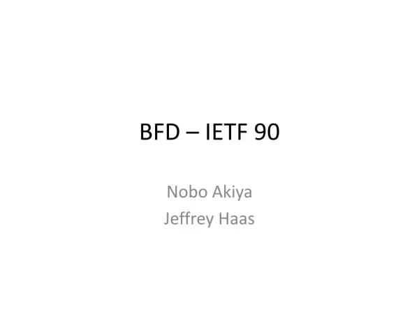 BFD – IETF 90