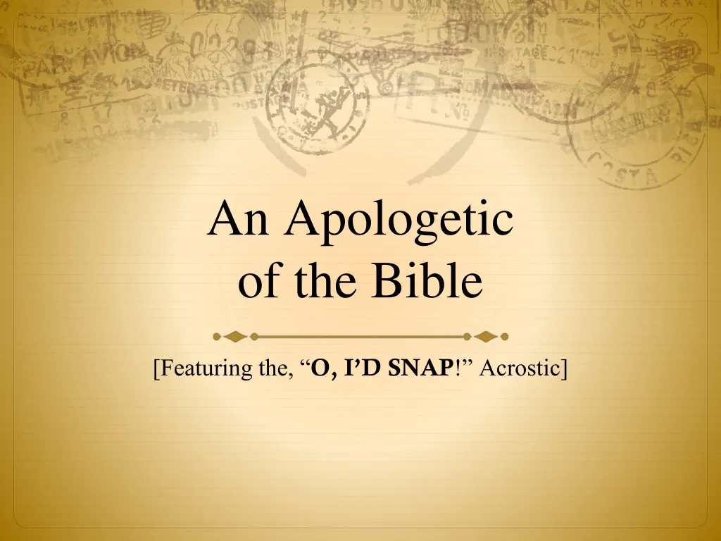an apologetic of the bible